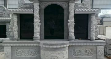 常州 芝麻灰高档墓碑，土墓，可定制
