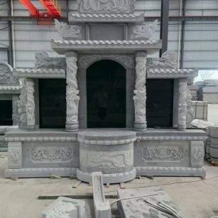 常州 芝麻灰高档墓碑，土墓，可定制