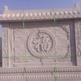 常州 芝麻白花岗岩屏风，照壁，影壁