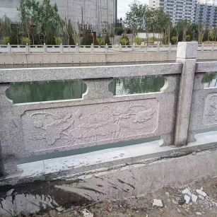 常州 芙蓉白大花桥梁、河道，石材栏杆、围栏、护栏