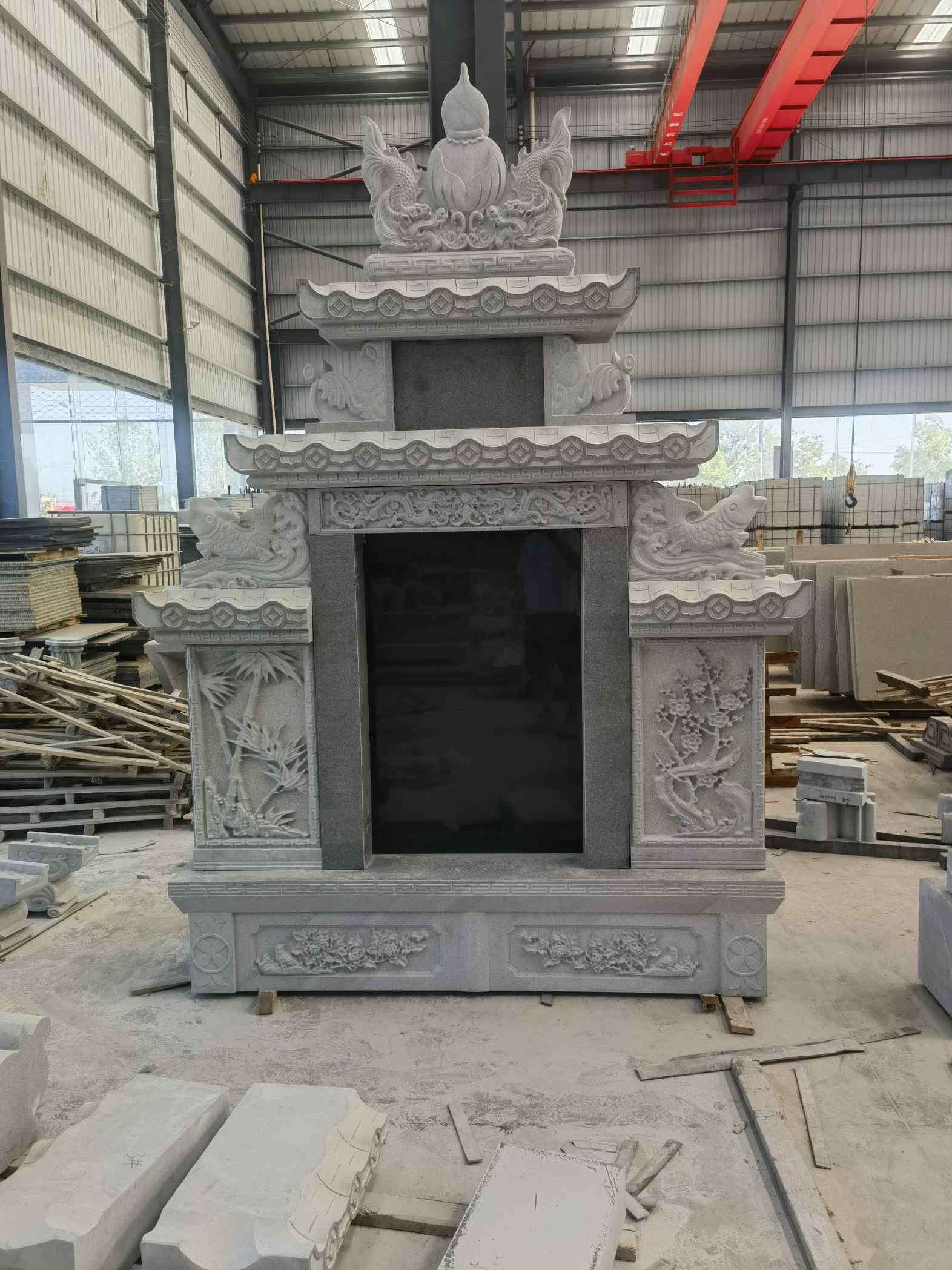 常州 芝麻灰高档墓碑、土墓，一套也支持定做