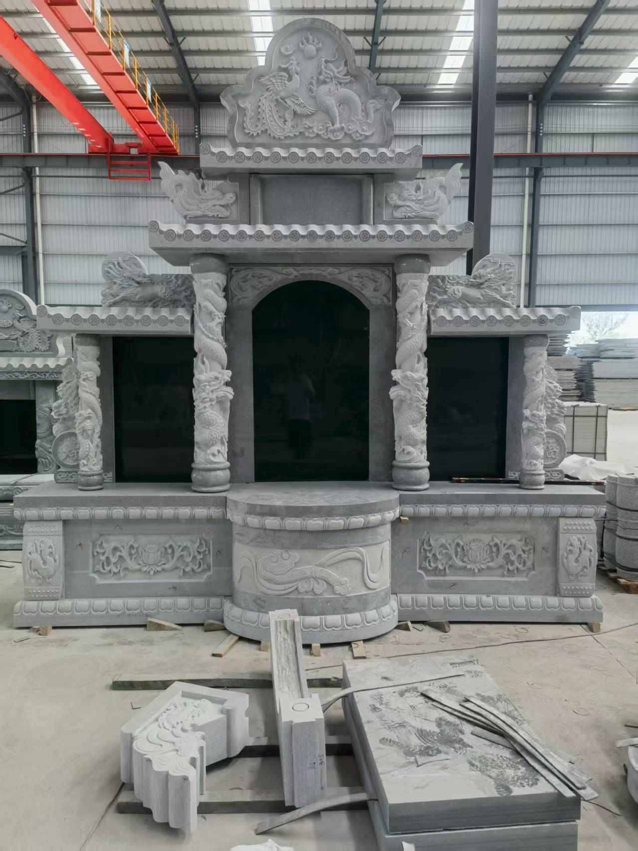 常州 芝麻灰高档墓碑，土墓，可定制