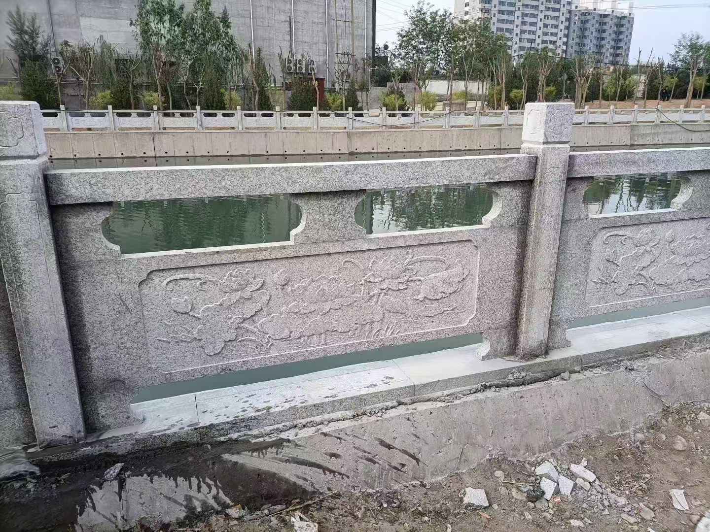 常州 芙蓉白大花桥梁、河道，石材栏杆、围栏、护栏