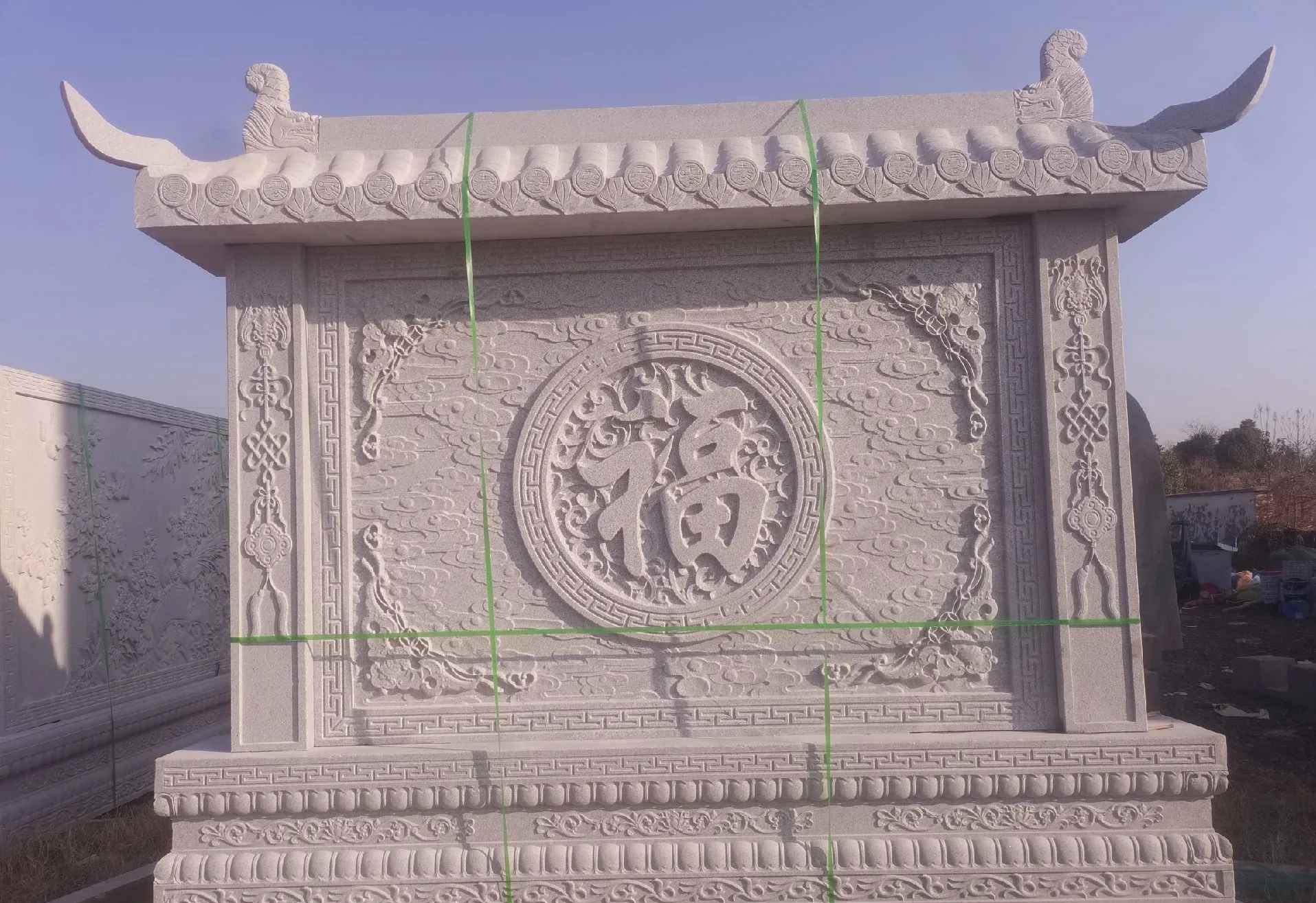 常州 芝麻白花岗岩屏风，照壁，影壁